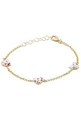 great mini enameled kitty baby gold bracelet